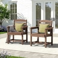 thumbnail image 1 of KINGYES All Weather Outdoor Dining Chairs Set of 2, HDPE Oversized Patio Chairs, Brown, 1 of 9