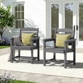 thumbnail image 1 of KINGYES All Weather Outdoor Dining Chairs Set of 2, HDPE Oversized Patio Chairs, Gray, 1 of 9