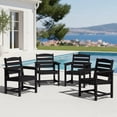thumbnail image 1 of KINGYES All Weather Outdoor Dining Chairs Set of 4, HDPE Oversized Patio Chairs, Black, 1 of 9