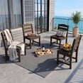 thumbnail image 1 of KINGYES All Weather Outdoor Dining Chairs Set of 4, HDPE Oversized Patio Chairs, Dark Brown, 1 of 6