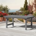 thumbnail image 1 of KINGYES All Weather Outdoor Dining Table with Umbrella Hole, HDPE Rectangular Patio Table for Backyard, Garden, Porch, Deck, Gray, 1 of 9