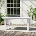 thumbnail image 1 of KINGYES All Weather Outdoor Dining Table with Umbrella Hole, HDPE Rectangular Patio Table for Backyard, Garden, Porch, Deck, White, 1 of 8
