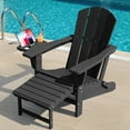thumbnail image 1 of KINGYES Folding Adirondack Chair, Adjustable Backrest with Pull-Out Footrest & 4-in-1 Mobile Phone, Tablet, Cup Holder Tray, HDPE Plastic Adirondack Chair for Patio Garden Outdoors Fire Pit, 1 of 10