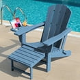 thumbnail image 1 of KINGYES Folding Adirondack Chair, Adjustable Backrest with Pull-Out Footrest & 4-in-1 Mobile Phone, Tablet, Cup Holder Tray, HDPE Plastic Adirondack Chair for Patio Garden Outdoors Fire Pit, 1 of 10
