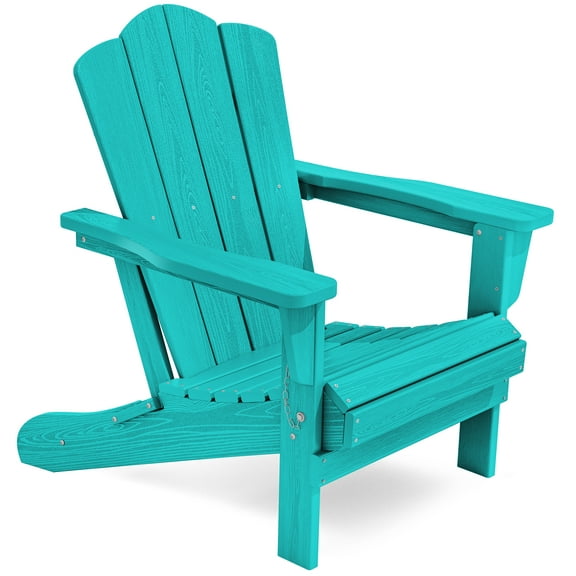 KINGYES Folding Adirondack Chair,HDPE All-Weather Folding Adirondack Chair, Chair Companion for Patio GardenBackyard Deck