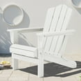thumbnail image 1 of KINGYES Outdoor Folding Adirondack Chair, HDPE All-Weather Patio Fir Pit Chairs, White, 1 of 8