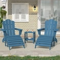 thumbnail image 1 of KINGYES Folding Adirondack Chair with Ottoman and Outdoor Side Table, HDPE All-Weather Folding Adirondack Chair, Fir Pit Chairs for Patio Garden Backyard Deck, 1 of 10