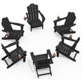 thumbnail image 1 of KINGYES Folding Adirondack Chair with Cup Holder, HDPE All-Weather Folding Adirondack Chair, Fir Pit Chairs for Patio Garden Backyard, 1 of 8
