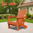 thumbnail image 1 of KINGYES Folding Adjustable Adirondack Chair, All Weather Use Reclining Adirondack Chair, HDPE Adirondack Outdoor Chair - Orange, 1 of 9