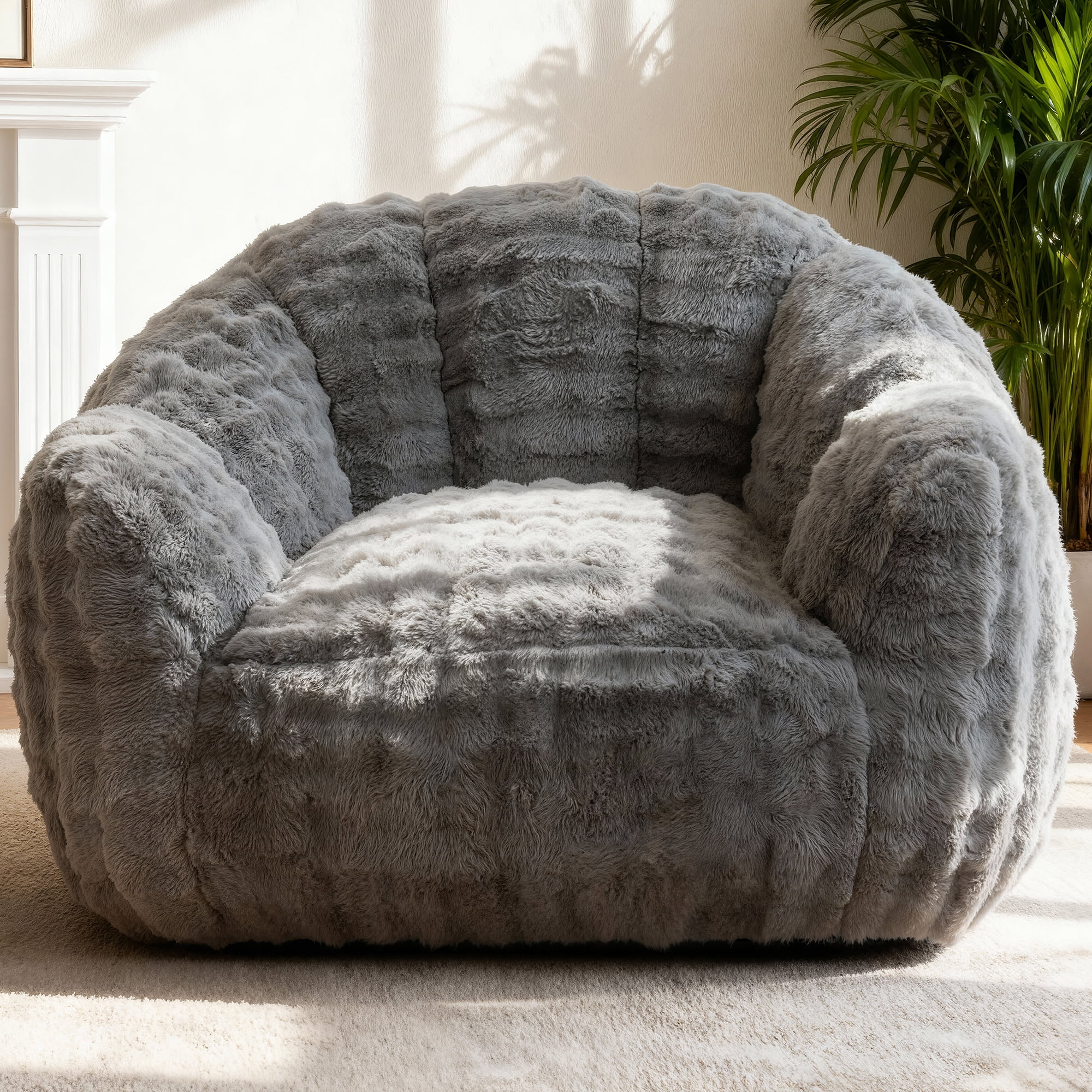 SERWALL Giant Bean Bag Chair Oversized 3 6 FT Beanbag Chair Assembly Lazy Sofa Chair Premium Memory Foam Filler Chair Cover Living Room Bedroom Dorm