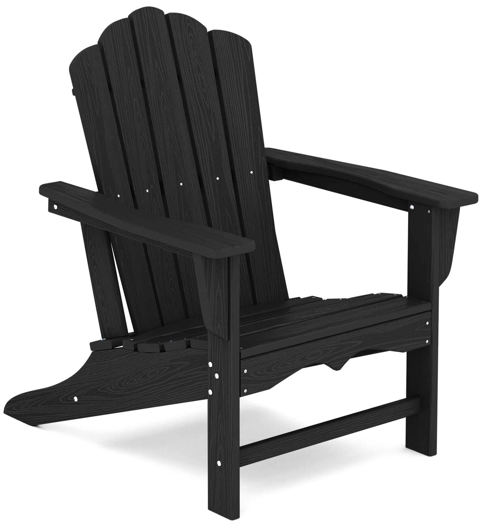 KINGYES HDPE Adirondack Chair, All-Weather Outdoor Fire Pit Chairs for Patio Deck Lawn, Black
