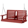 thumbnail image 1 of KINGYES Outdoor Hanging Porch Swing, 2 Seat Patio Swing Chair with Cup Holders, Waterproof Swing Chair Bench for Courtyard & Garden, 660LBS Weight Capacity, Red, 1 of 1