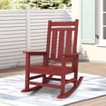 thumbnail image 1 of KINGYES Outdoor Rocking Chair HDPE All Weather Patio Rocker for Porch Garden Lawn, Red, 1 of 9
