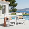 thumbnail image 1 of KINGYES All Weather Outdoor Dining Chairs Set of 2, HDPE Oversized Patio Chairs for Backyard Porch Garden Poolside, White, 1 of 9