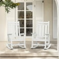 thumbnail image 1 of KINGYES Outdoor Rocking Chair Set of 2 HDPE All Weather Patio Rocker for Garden Lawn, White, 1 of 8