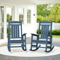 thumbnail image 1 of KINGYES Outdoor Rocking Chair Set of 2, HDPE Patio Rocking Chair, Heavy Duty Front Porch Rocker, Navy, 1 of 9