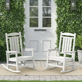 MF Studio Patio Rocking Chairs Solid Wood Porch Rocker with PU
