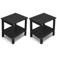 thumbnail image 1 of KINGYES Outdoor Side Table Set of 2, Double Layer Adirondack End Table- Black, 1 of 1