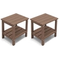 thumbnail image 1 of KINGYES Outdoor Side Table Set of 2, Double Layer Adirondack End Table- Brown, 1 of 1