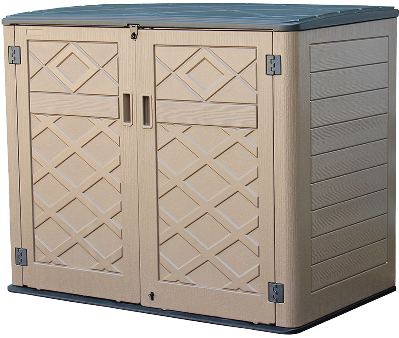 KINGYING Large Resin Storage Shed, 38 cu.ft, Weather Resistant ...