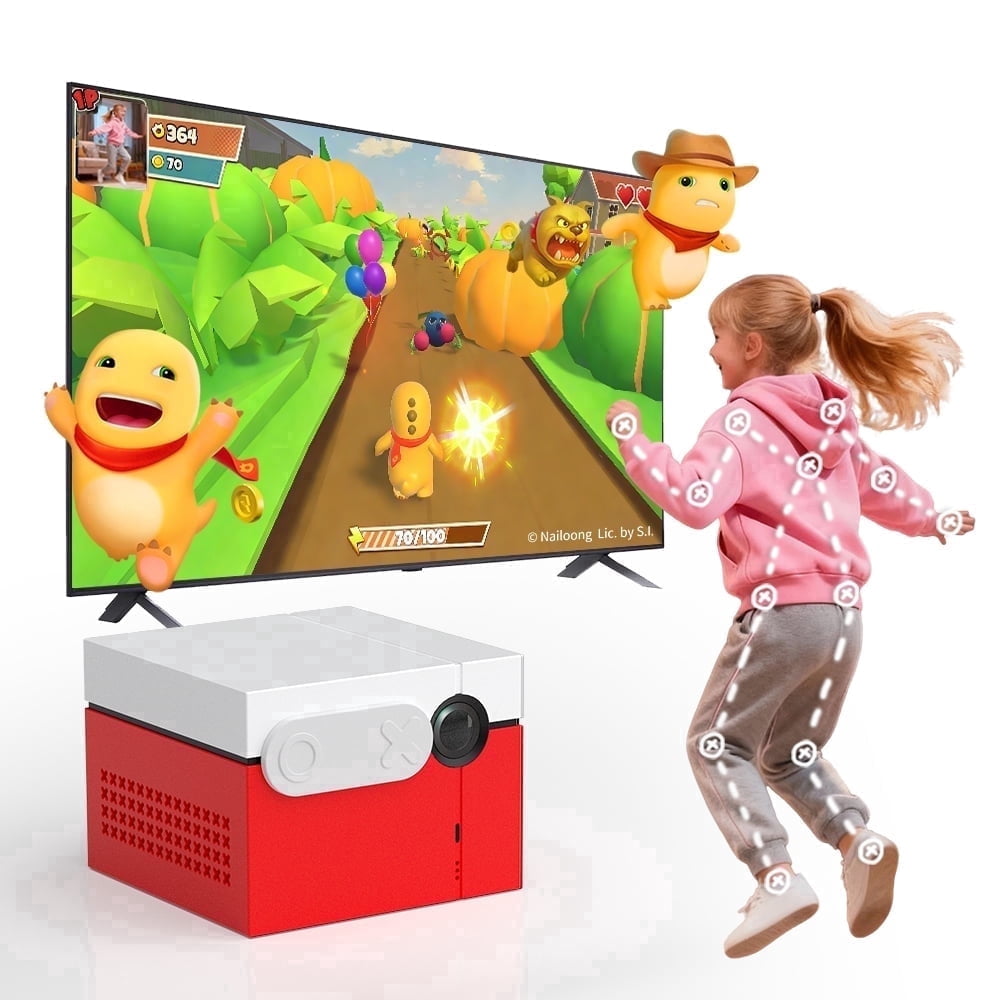 KINHANK MotionX Video Game Consoles with 40+ Games for Kids & Families,Continuous updates,Plug & Play,Indoor Active Play System