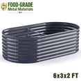 thumbnail image 1 of KINIMOX 6x3x2 FT Gray Galvanized Raised Garden Bed, 24in Tall Metal Planter Box Outdoor, Oval Garden Bed for Vegetables Flowers Herbs, 0.6mm Thick Rust-Resistant Steel, 1 of 8