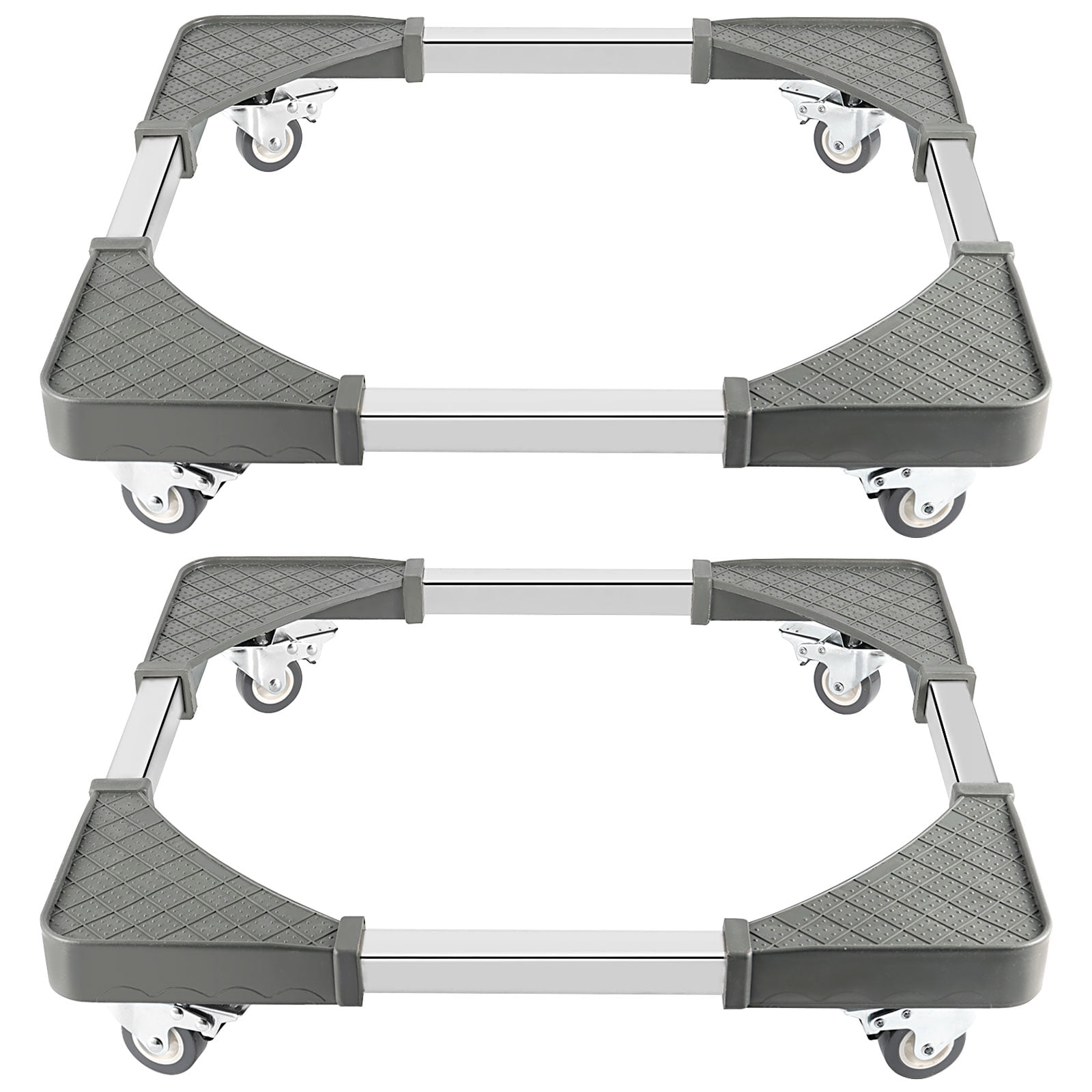KINJOEK 2 Pack Adjustable Furniture Dolly, Washing Machine Base Stand