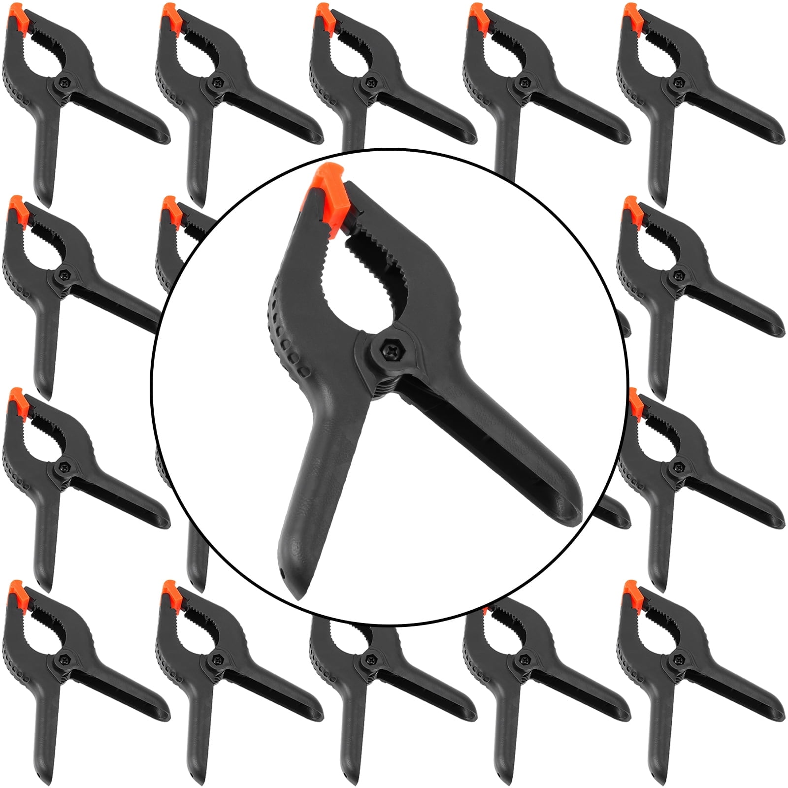 KINJOEK 20 Pack 6 Inches Plastic Spring Clamp, Heavy Duty Nylon Muslin Woodworking Clamps Photo Studio Backdrops Backgrounds Clamps