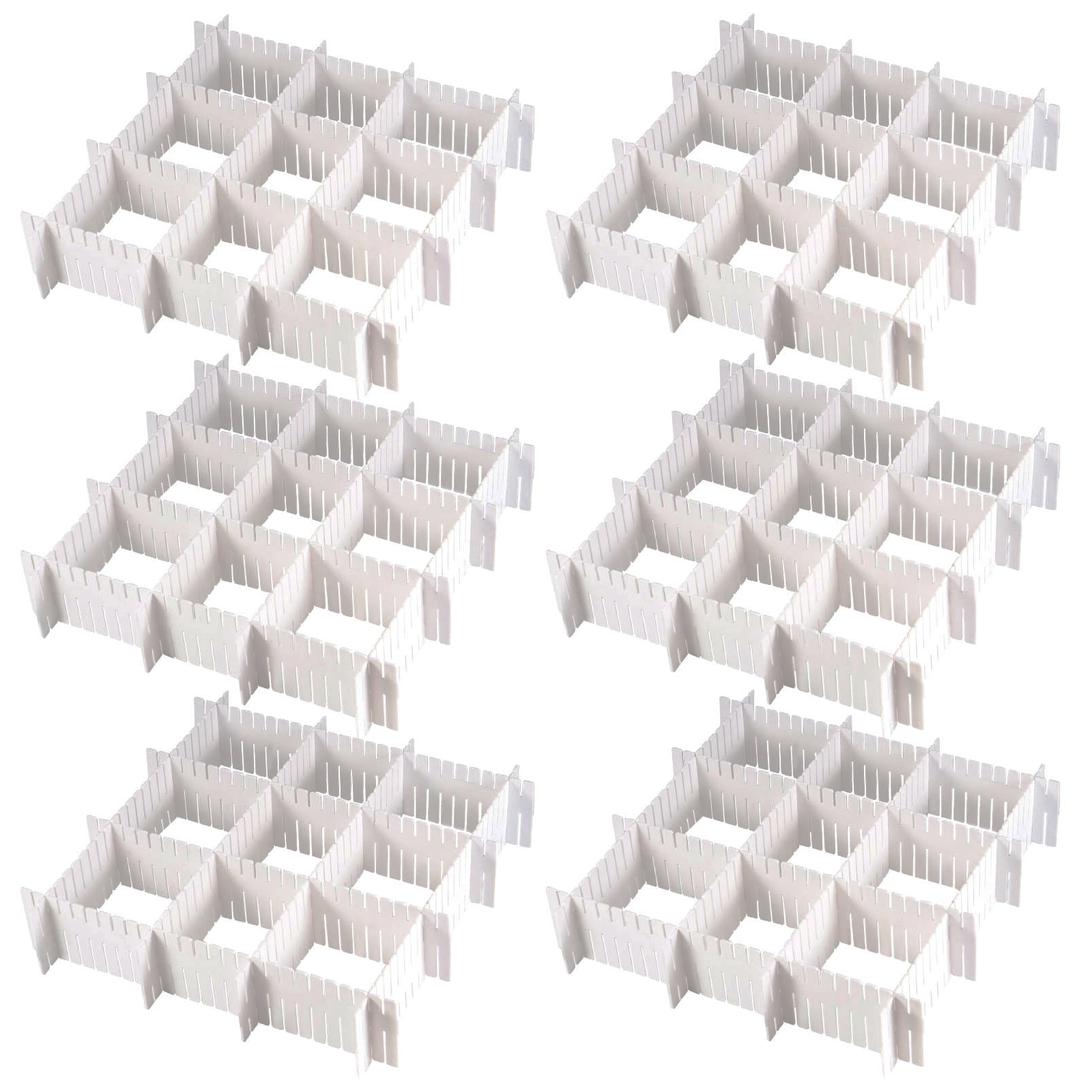 KINJOEK 60 PCS DIY Drawer Divider Organizers Plastic Desk Drawer