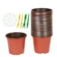 thumbnail image 1 of KINJOEK 6” x 4.33” x 5.20” Round Black Plastic Plant Pot with Drainage Holes (80 Count), 1 of 6