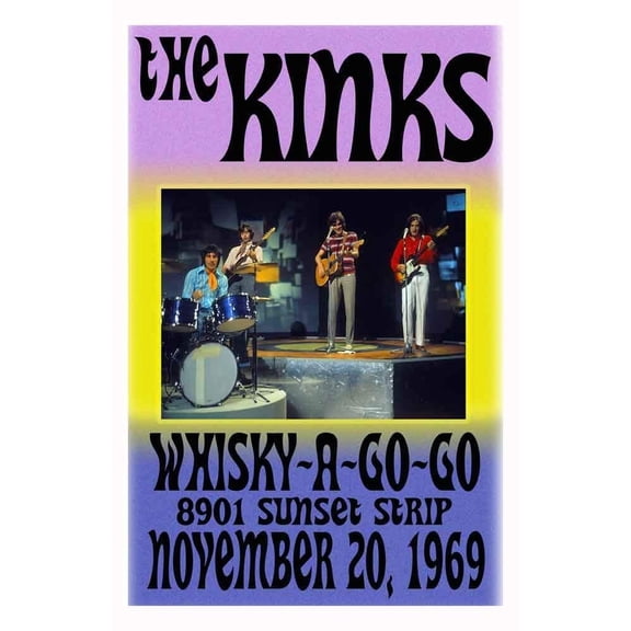 KINKS REPLICA CONCERT POSTER 1969 Wall Art For Living Room & Bedroom