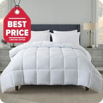 KINMEROOM King Duvet Insert - Hotel Style Down Alternative White Comforter, Quilted All Season Duvet with Corner Tabs