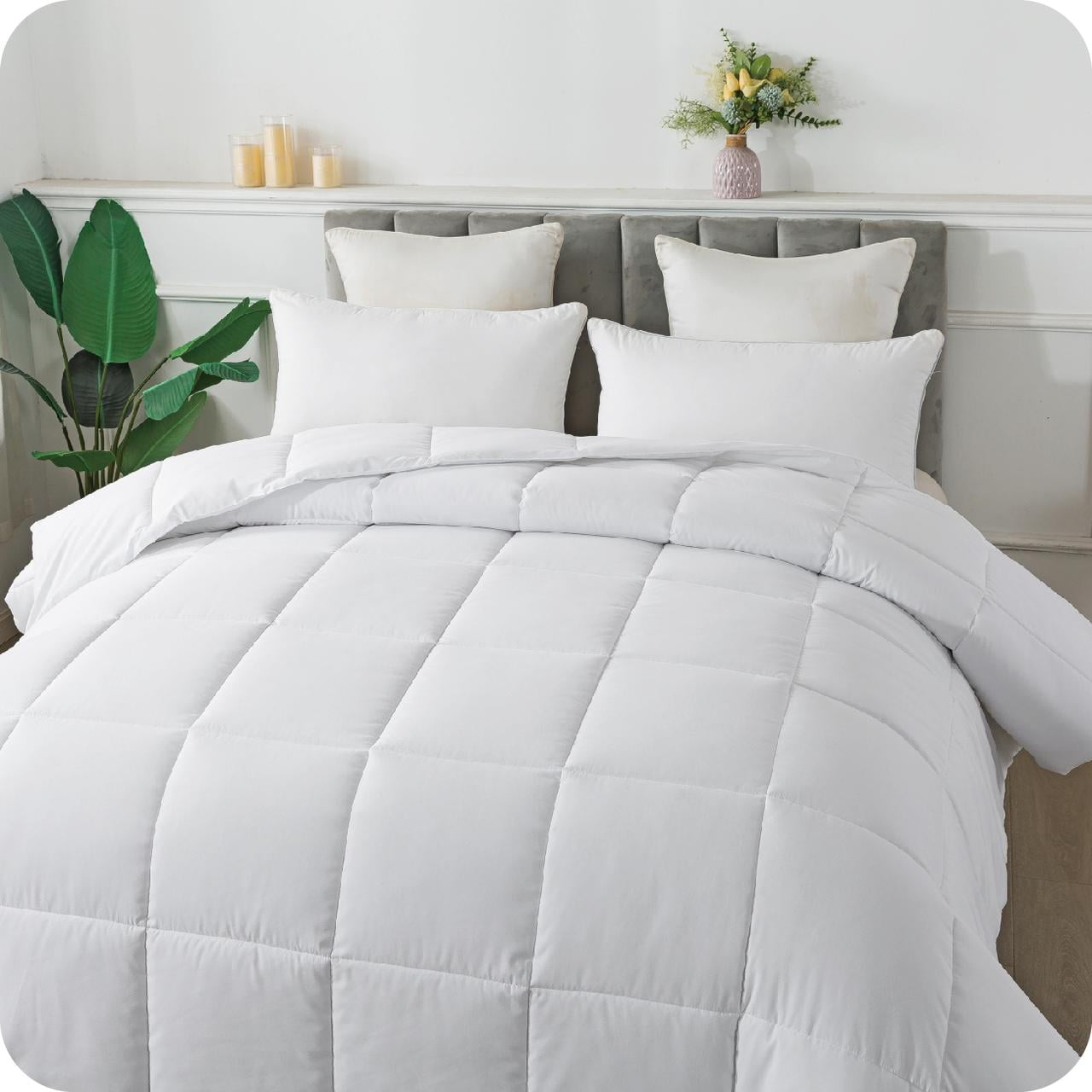 KINMEROOM Queen Duvet Insert Down Alternative White Comforter