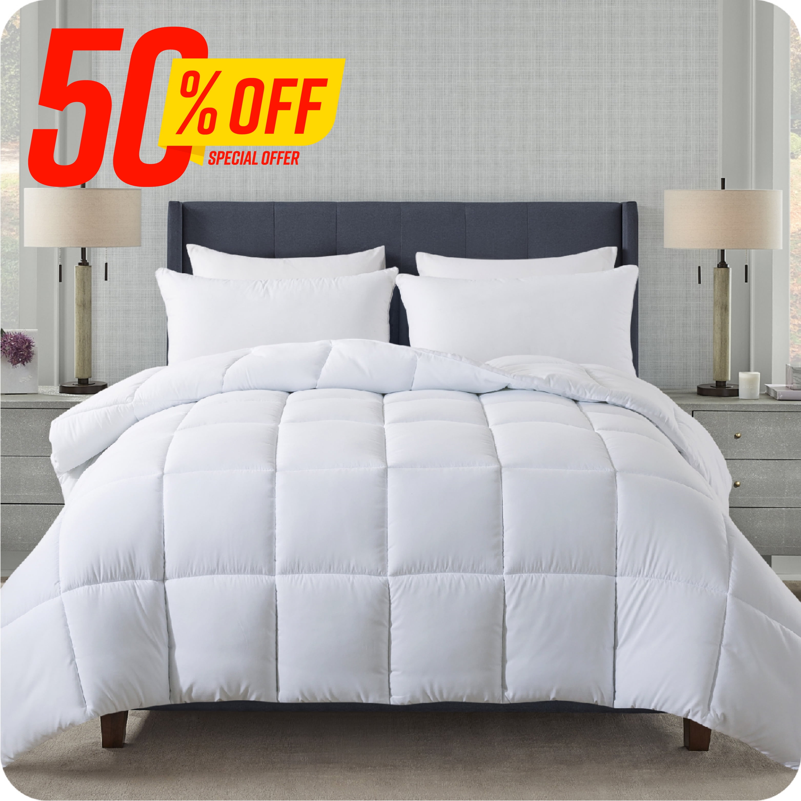 KINMEROOM Queen Duvet Insert Down Alternative White Comforter