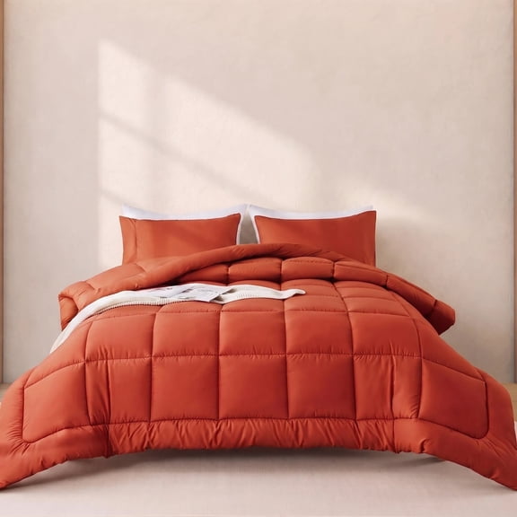 KINMEROOM Twin Size 2-Piece All-Season Down Alternative Comforter Set Passione Red (Comforter and Pillowcase Bedding Set)