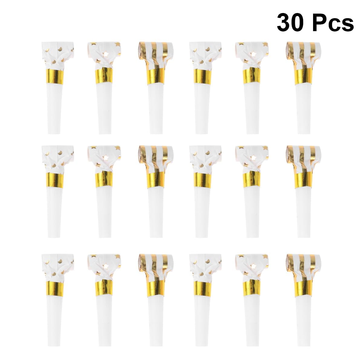 KINNO 30PCS Musical Blow Outs Glitter Party Blowers Noisemaker Birthday Squawkers Noise Makers for Kids Birthday Holiday New Years Party