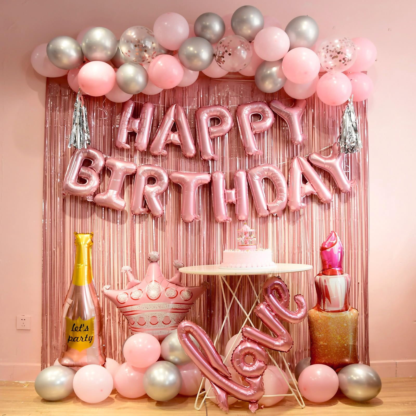 KINNO pink birthday decorations for women ，happy birthday party ...