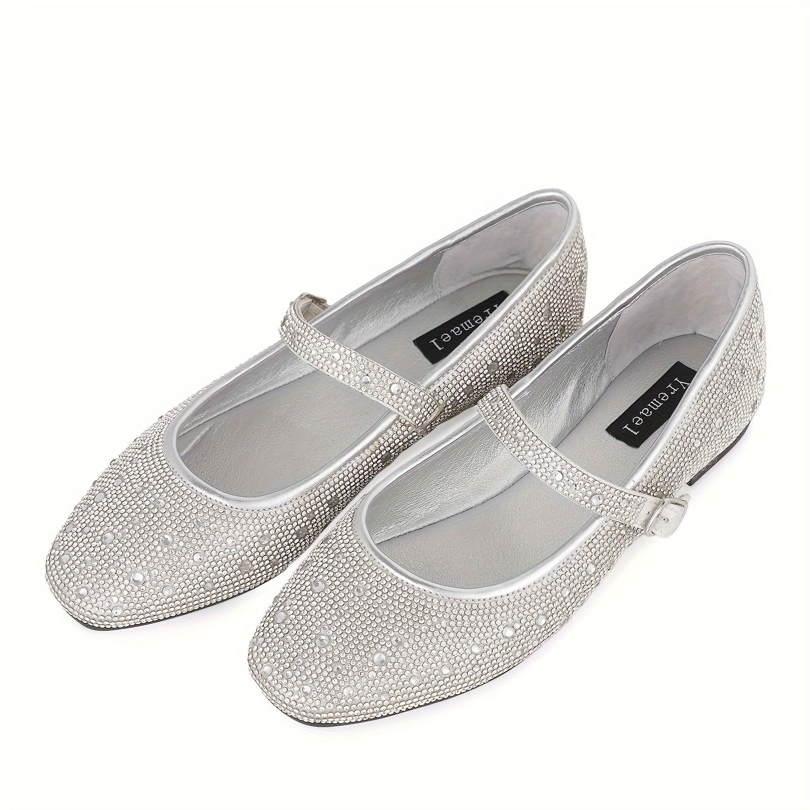 KINODAY Ballet Shoes Buckle Strap Wedding Pumps Round Toe Slip On ...