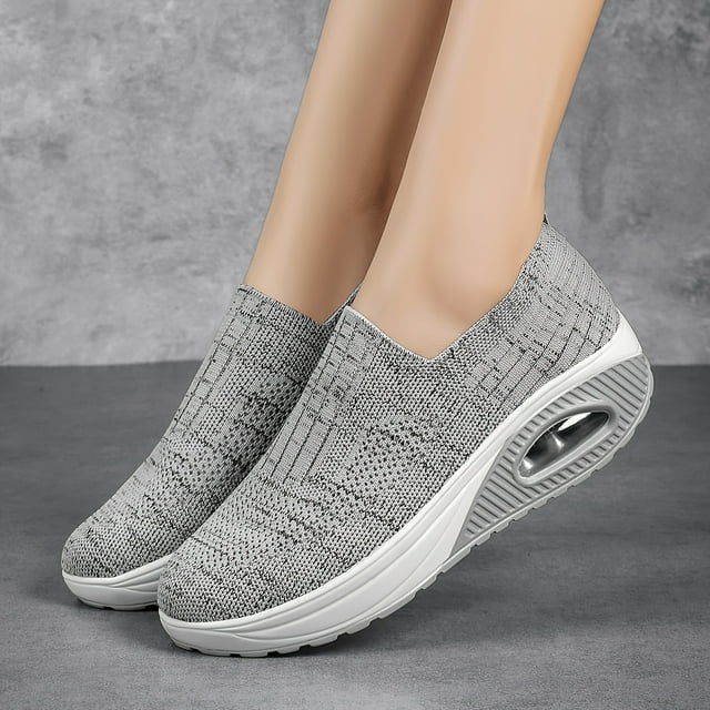 KINODAY Breathable Knit Sneakers Casual Slip On Outdoor Shoes ...