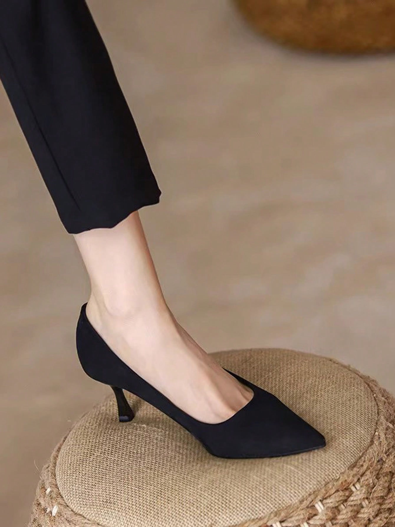 KINODAY Pointed Toe High Heel Shoes Korean Style Ol Work Suede Stilettos Walmart Com
