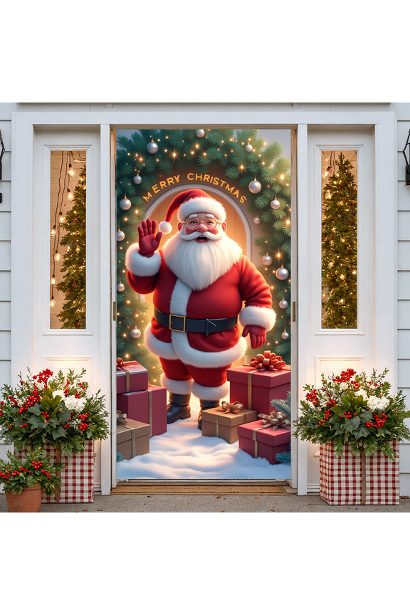 Decorative Design Santa Claus Banner Christmas Holiday Event Festive Backdrop for Christmas Party Home Decoration Winter Celebration