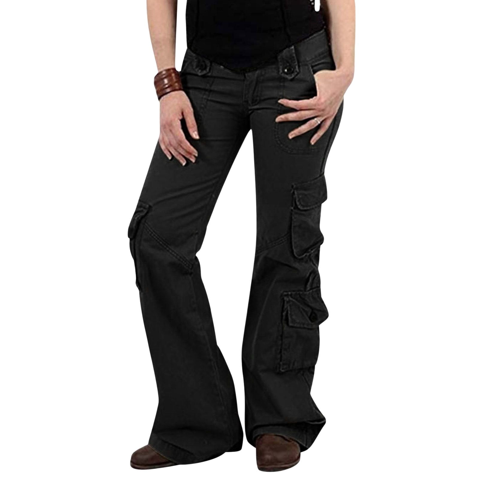 UHUYA Women's Soft Cargo Pants, Lightweight Outdoor Stretch High Waist  Hiking Pants, Straight Wide Leg Casual Cargo Leggings, Workout Athletic  Pants