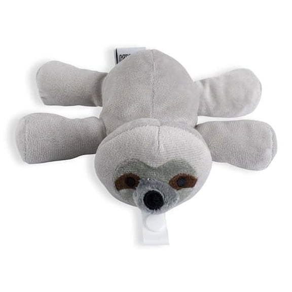 KINREX Baby Sloth Pacifier Holder Soft Sloth Stuffed Animal with Pacifiers Binky Clip for Newborn Babies, Boys & Girls, Preemie, Infant, Sloth Plushie Toy, Grey Sloth Toy, Measures 18 cm / 7.09