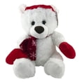 thumbnail image 1 of KINREX Christmas Stuffed Animal – White Santa Teddy Bear Plush Stuff Toy , Holiday Animals Bears with Red Hat , Scarf & Gloves , Gift Toys for Kids & Adults , Measures 11.81” / 30 cm, 1 of 3