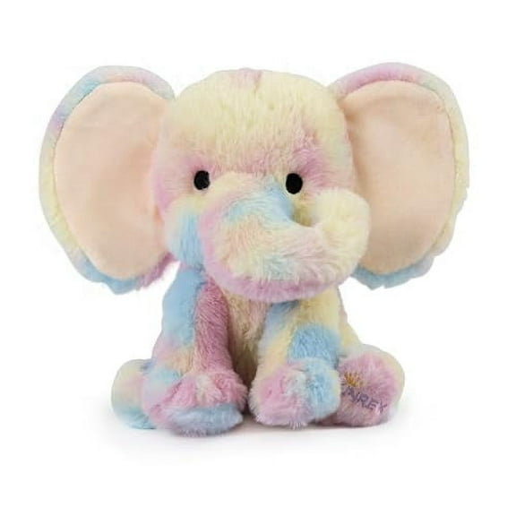 KINREX Elephant Stuffed Animals – Stuff Animal Plush Toy for Babies Girls Boys, Elephants Plushie Toys for Birth Stats, Baby Shower, Infants, Newborn Boy & Girl, Rainbow, Measures 9 Inches