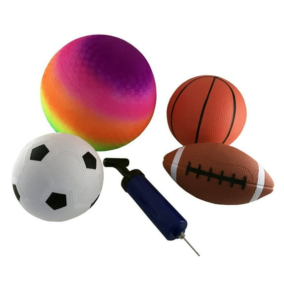 KINREX Lightweight Toy Sports Equipment with Soccer Ball Basketball Football Baseball, Multicolor