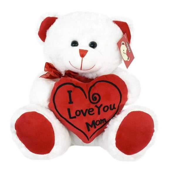 KINREX Soft Stuffed Teddy Bear I Love You Mom Bear - 11.81"