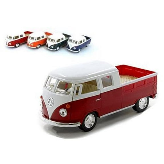 KINSMART 1:34 DISPLAY 1963 VOLKSWAGEN BUS DOUBLE CAB PICKUP DIECAST SET OF 4 COLORS KT5387D NO RETAIL BOX