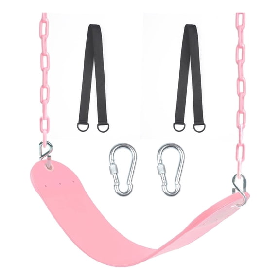 KINSPORY Outdoor Playground Swing Seat Set with 66-Inch Coated Chain, Sensory Swing, Snap Hooks, Hanging Straps