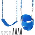 thumbnail interactive-video image 1 of KINSPORY Toddler & Child Swing Seat, Heavy-Duty High Back Fully Assembled, Iron Chain Eva Swing for Indoor/Outdoor, Hanging Tree Straps（Blue）, 1 of 10